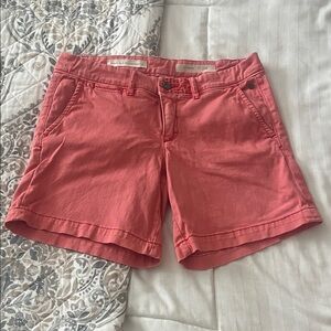 Pilcro by Anthropologie Coral Pink Cotton Chino Shorts
